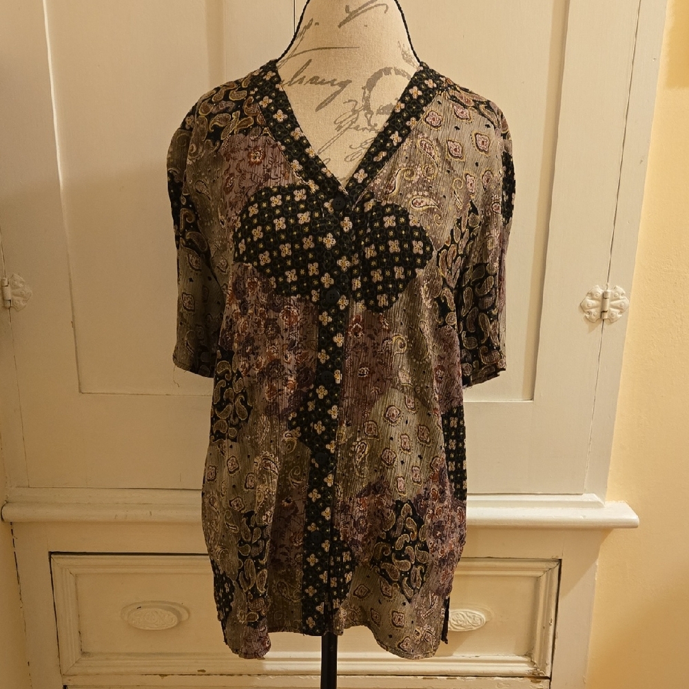 California Crush gauzy print top Sz XL 🎁